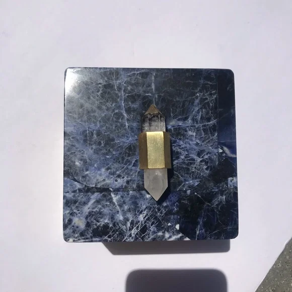 Kendra Scott Square Filigree Box In Blue Sodalite